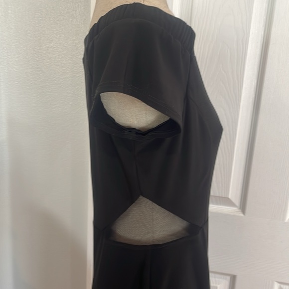 Bebe dress off the shoulder sexy illusion side cutouts mini black womens size 12 - Picture 4 of 15